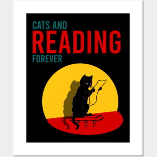 Cats and reading forever Posters and Art